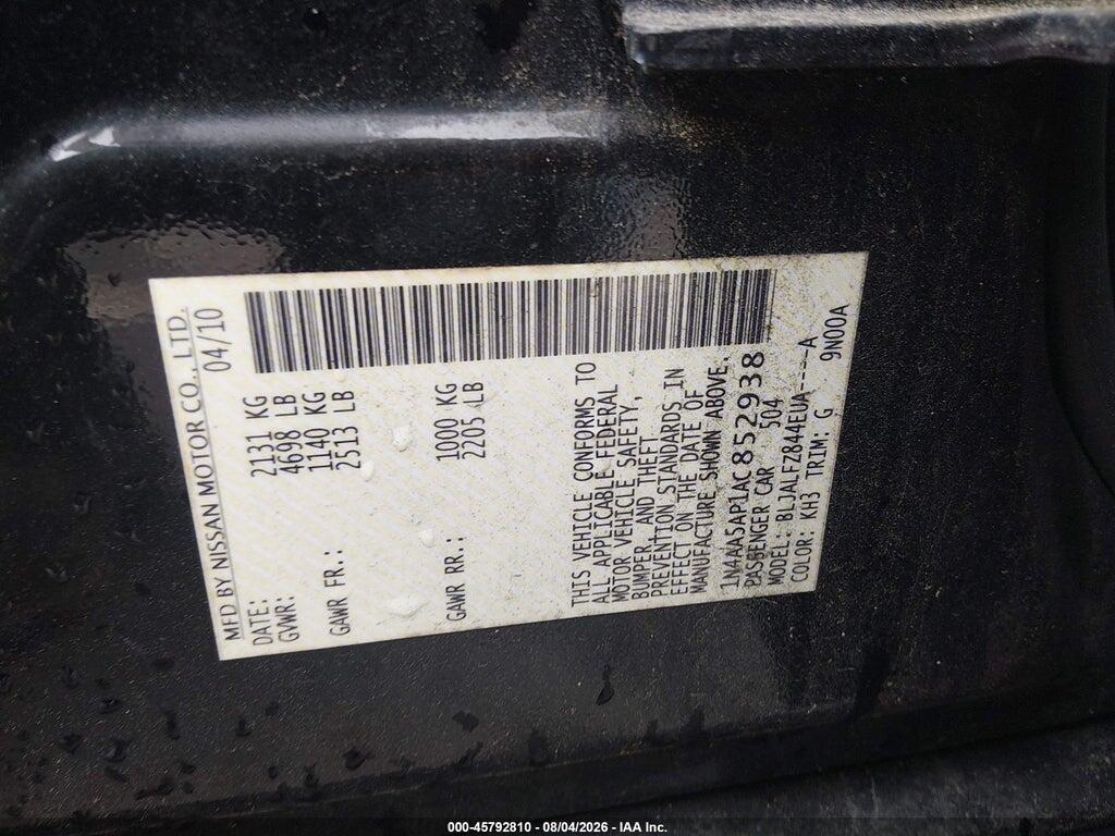 1N4AA5AP1AC852938 2010 NISSAN MAXIMA photo no. 9
