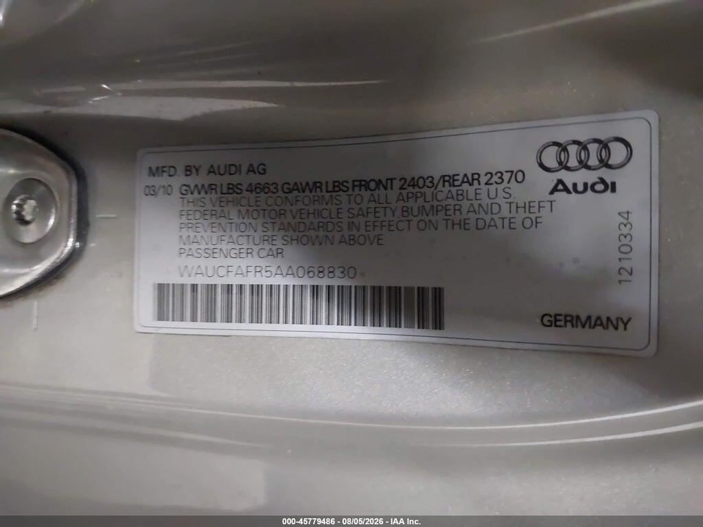 WAUCFAFR5AA068830 2010 AUDI A5 photo no. 9