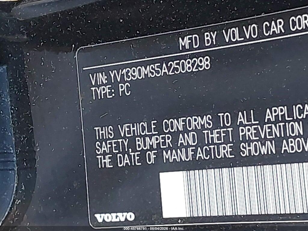 YV1390MS5A2508298 2010 VOLVO S40 photo no. 9