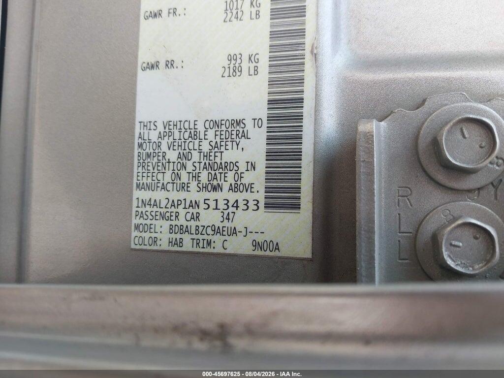 1N4AL2AP1AN513433 2010 NISSAN ALTIMA photo no. 9