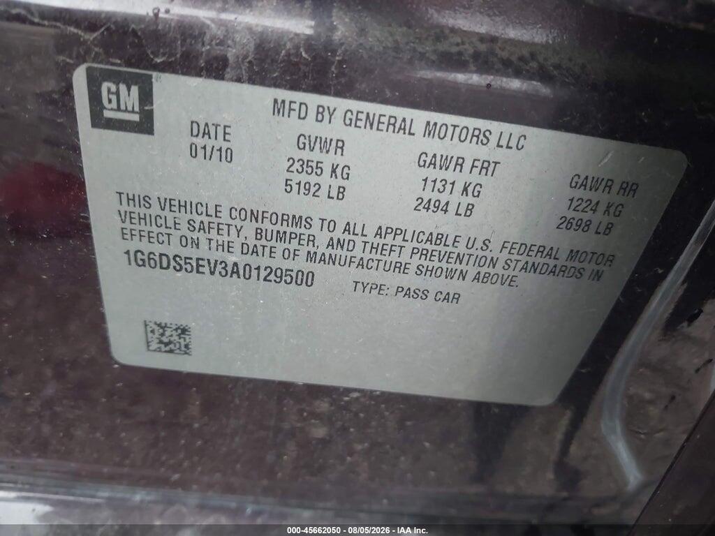 1G6DS5EV3A0129500 2010 CADILLAC CTS photo no. 9