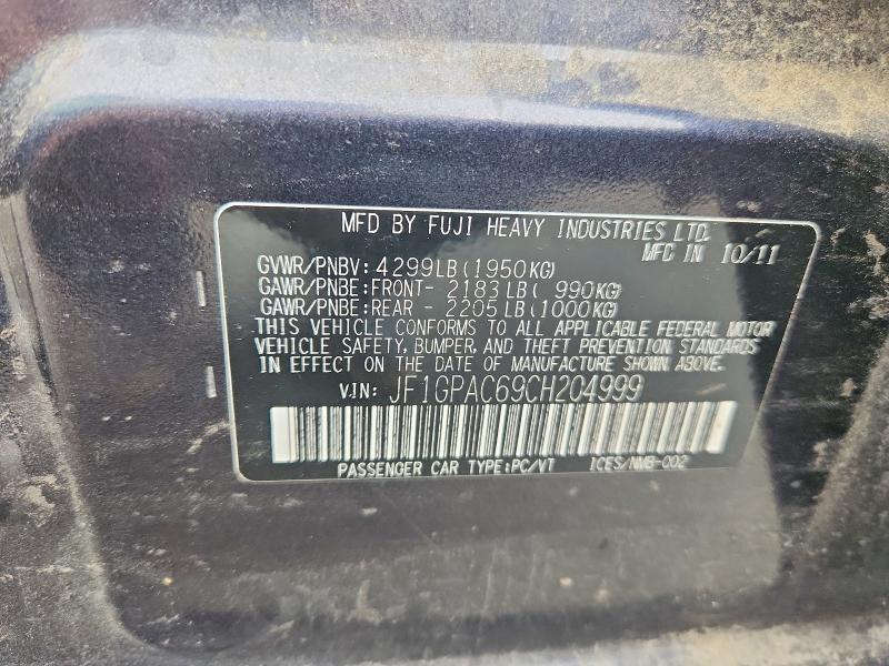 2012 SUBARU IMPREZA PREMIUM — Фото 12 из 12