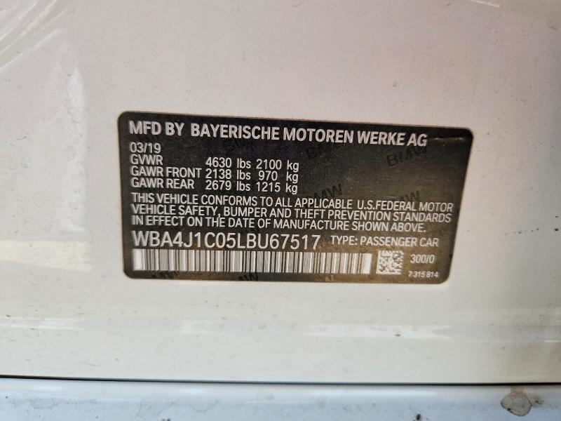 WBA4J1C05LBU67517 2020 BMW 430I photo no. 12