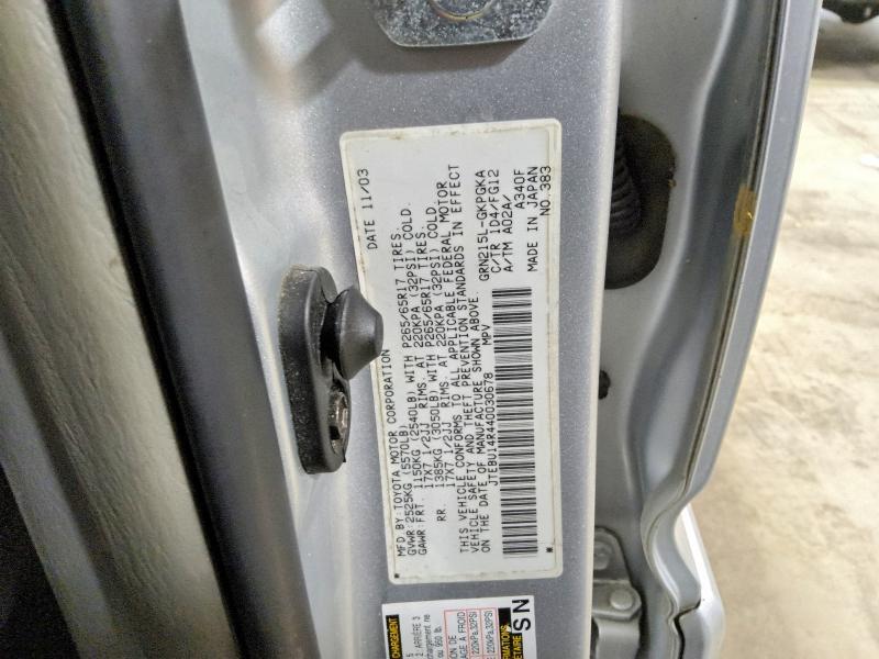 JTEBU14R440030678 2004 TOYOTA 4RUNNER photo no. 12