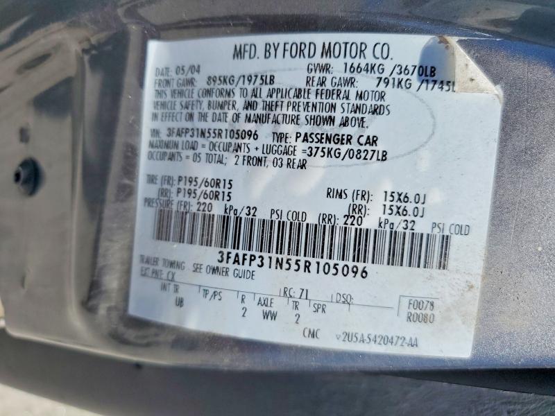 2005 FORD FOCUS ZX3 — Фото 12 из 12