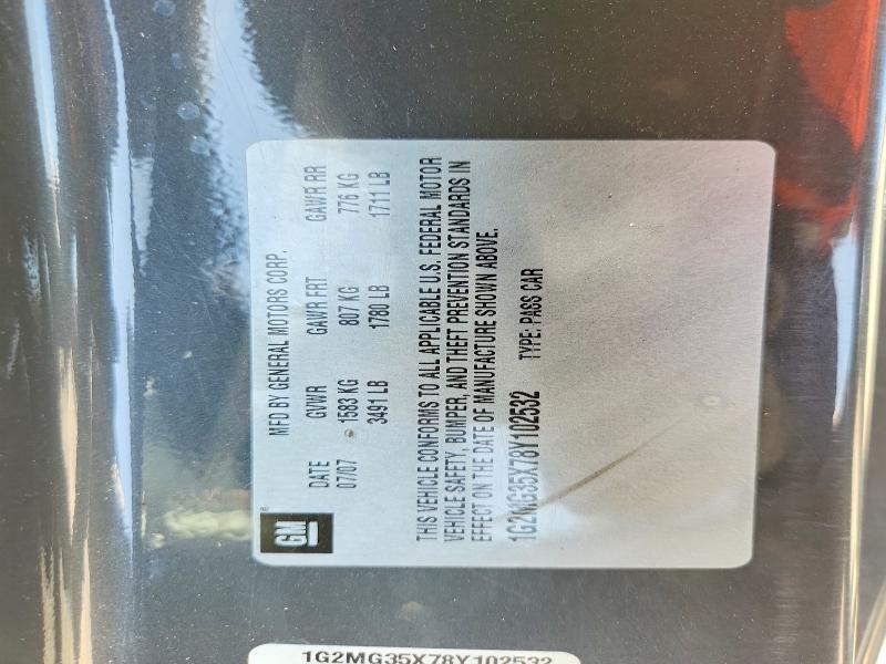 1G2MG35X78Y102532 2008 PONTIAC SOLSTICE photo no. 12