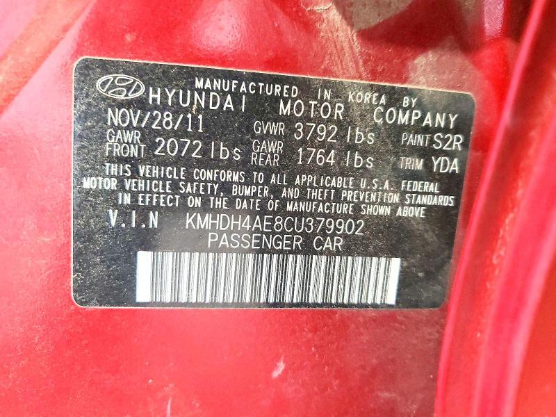 2012 HYUNDAI ELANTRA GLS — Фото 12 из 12