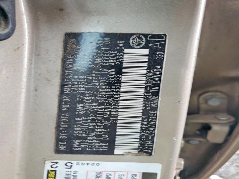 2T1BR32E06C654133 2006 TOYOTA COROLLA photo no. 12