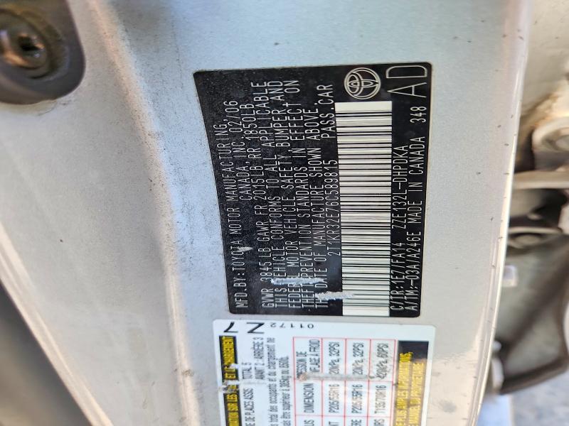 2T1KR32E76C589815 2006 TOYOTA MATRIX photo no. 12