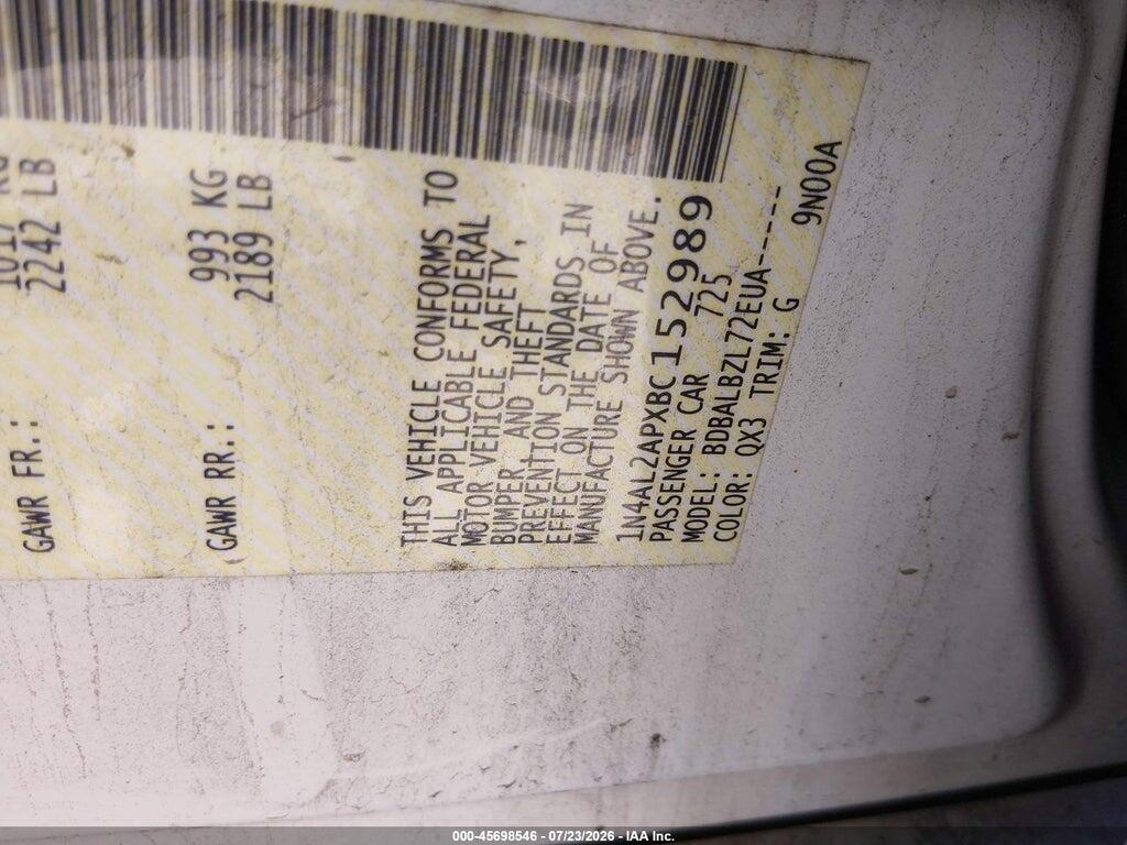 1N4AL2APXBC152989 2011 NISSAN ALTIMA photo no. 9