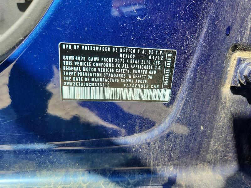 2012 VOLKSWAGEN JETTA BASE — Фото 12 из 12