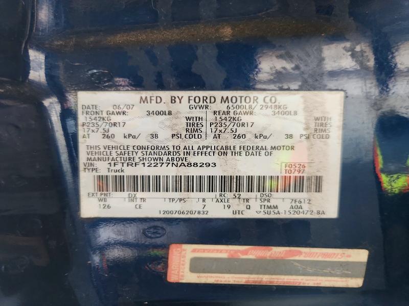 1FTRF12277NA88293 2007 FORD F150 photo no. 12