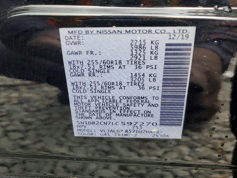 2020 NISSAN PATHFINDER SL — Фото 14 из 14