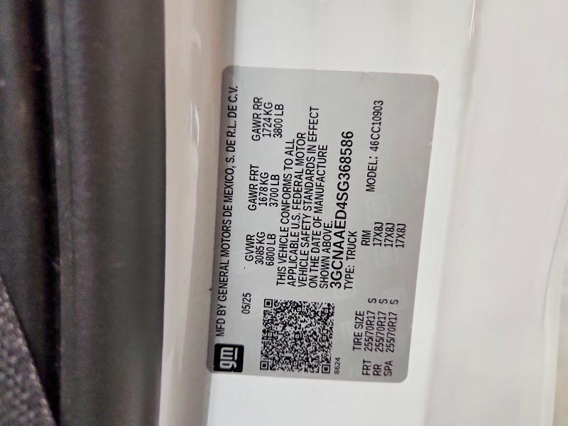 3GCNAAED4SG368586 2025 CHEVROLET SILVERADO photo no. 12