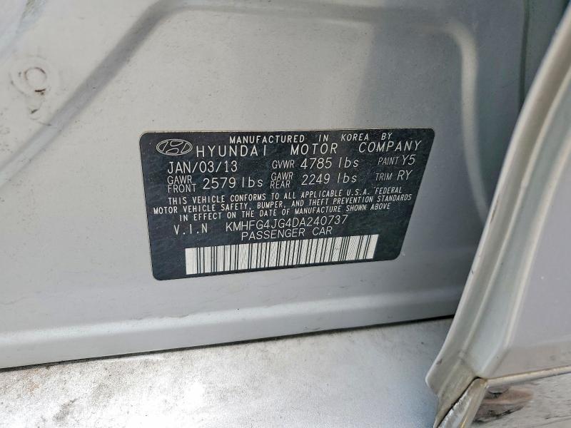 KMHFG4JG4DA240737 2013 HYUNDAI AZERA photo no. 12