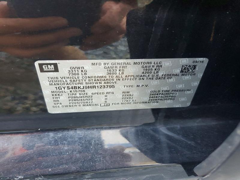 1GYS4BKJ9HR123795 2017 CADILLAC ESCALADE photo no. 12
