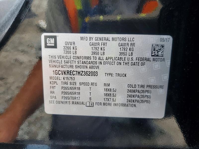 1GCVKREC7HZ362003 2017 CHEVROLET SILVERADO photo no. 12