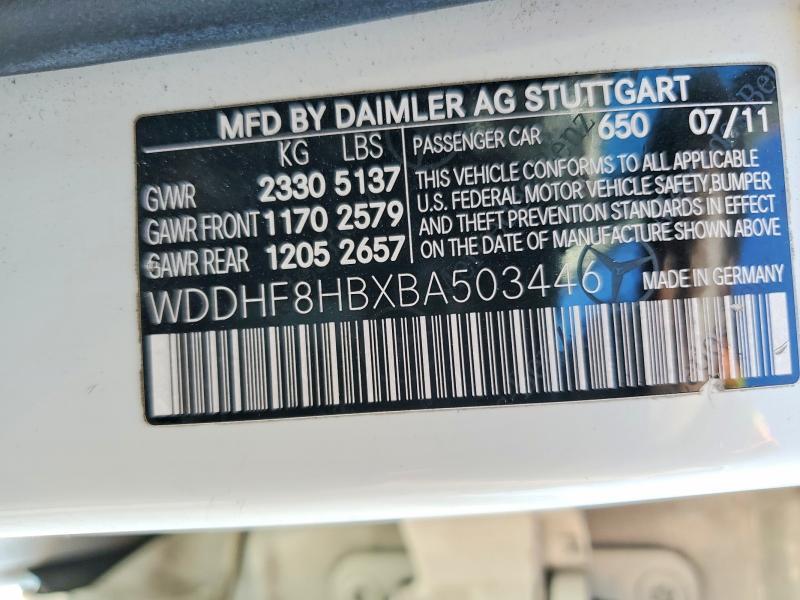 WDDHF8HBXBA503446 2011 MERCEDES-BENZ E photo no. 12