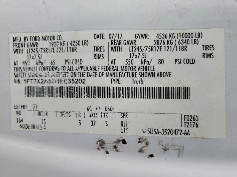 1FT7X2A65HEE35202 2017 FORD F250 photo no. 10