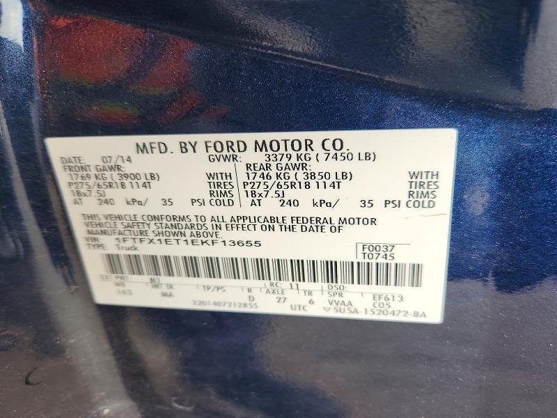 1FTFX1ET1EKF13655 2014 FORD F150 photo no. 12