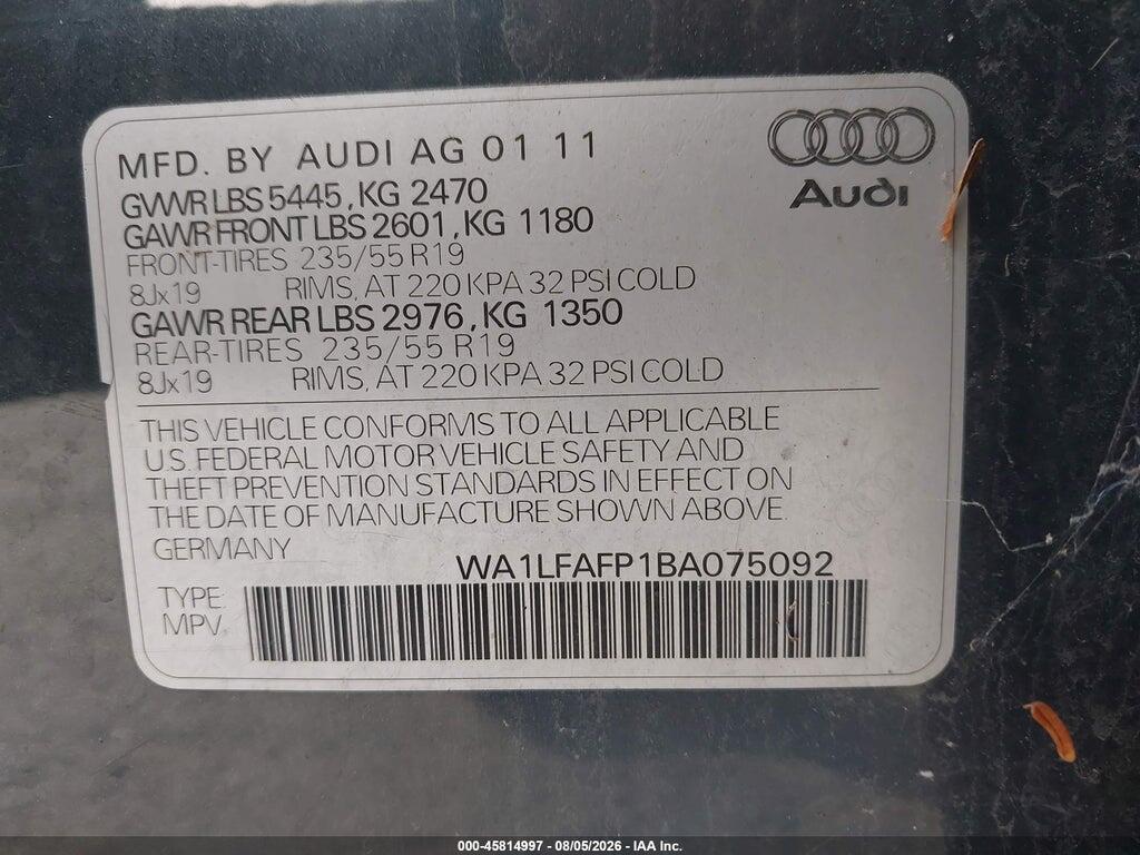 WA1LFAFP1BA075092 2011 AUDI Q5 photo no. 9