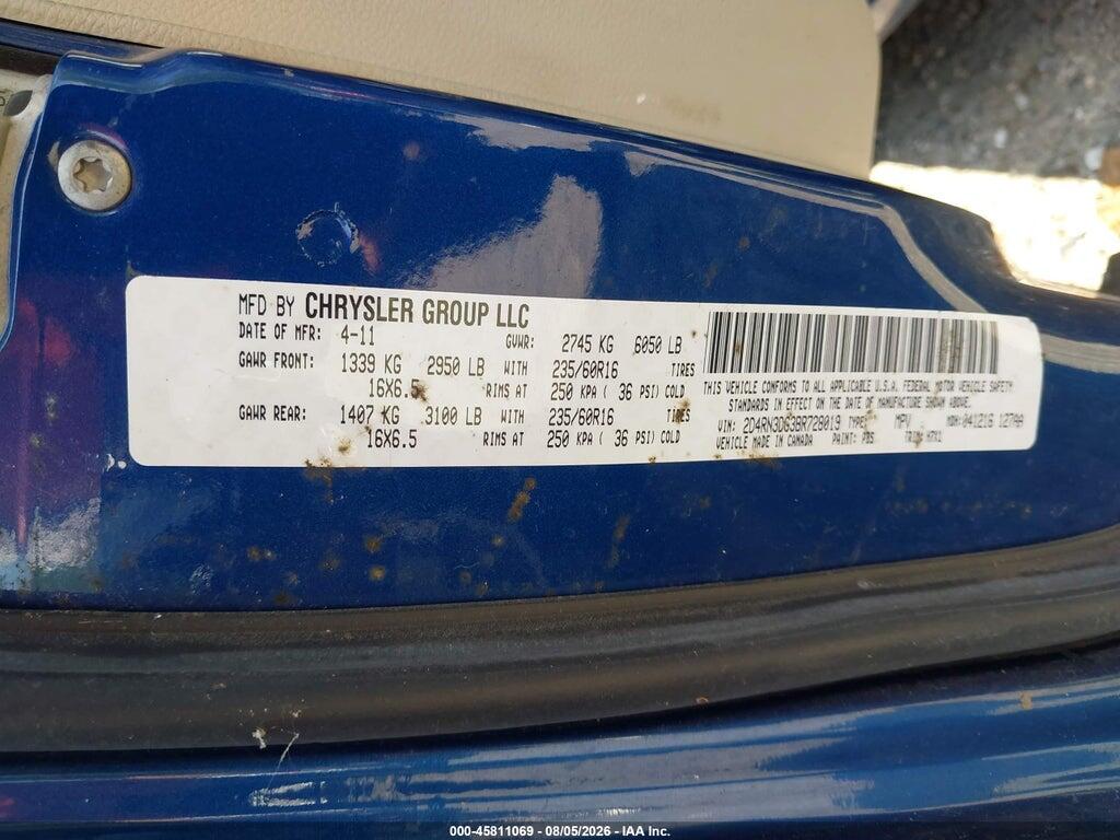 2D4RN3DG3BR728019 2011 DODGE GRAND CARAVAN photo no. 9