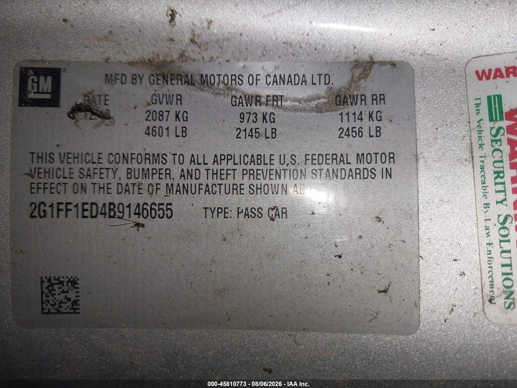 2G1FF1ED4B9146655 2011 CHEVROLET CAMARO photo no. 9