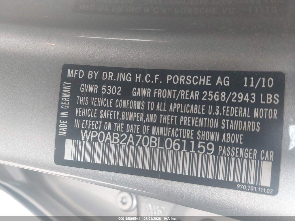WP0AB2A70BL061159 2011 PORSCHE PANAMERA photo no. 9