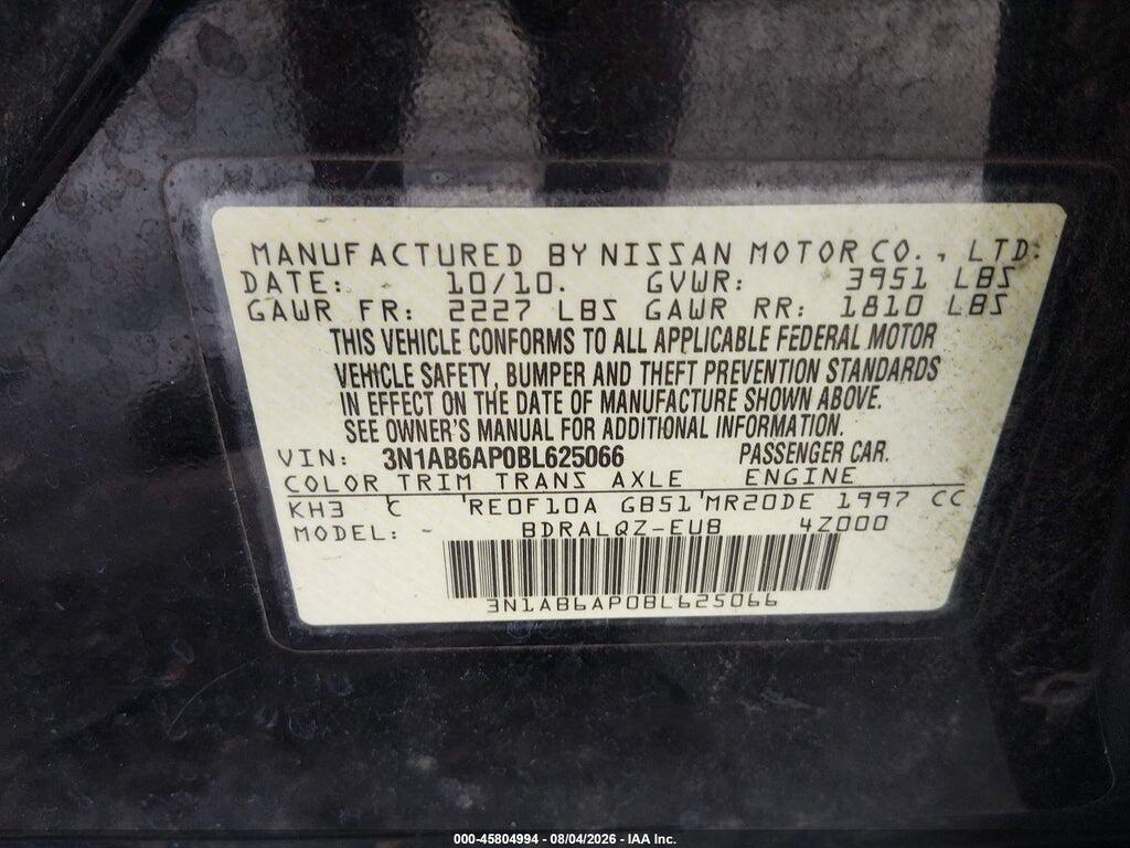 3N1AB6AP0BL625066 2011 NISSAN SENTRA photo no. 9