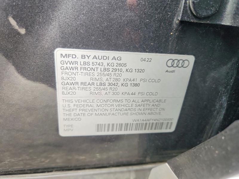 2022 AUDI SQ5 PREMIUM — Фото 13 из 13