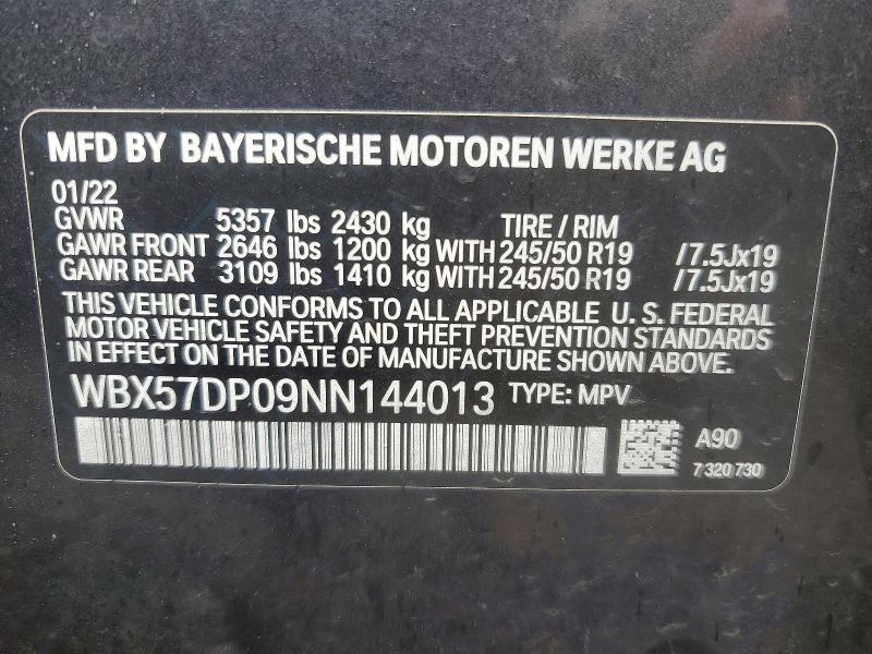 2022 BMW X3 XDRIVE30I — Фото 12 из 12