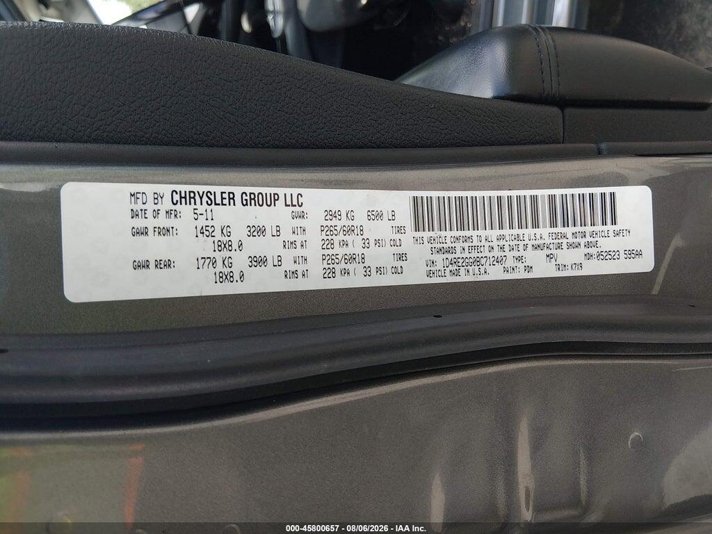 1D4RE2GG0BC712407 2011 DODGE DURANGO photo no. 9