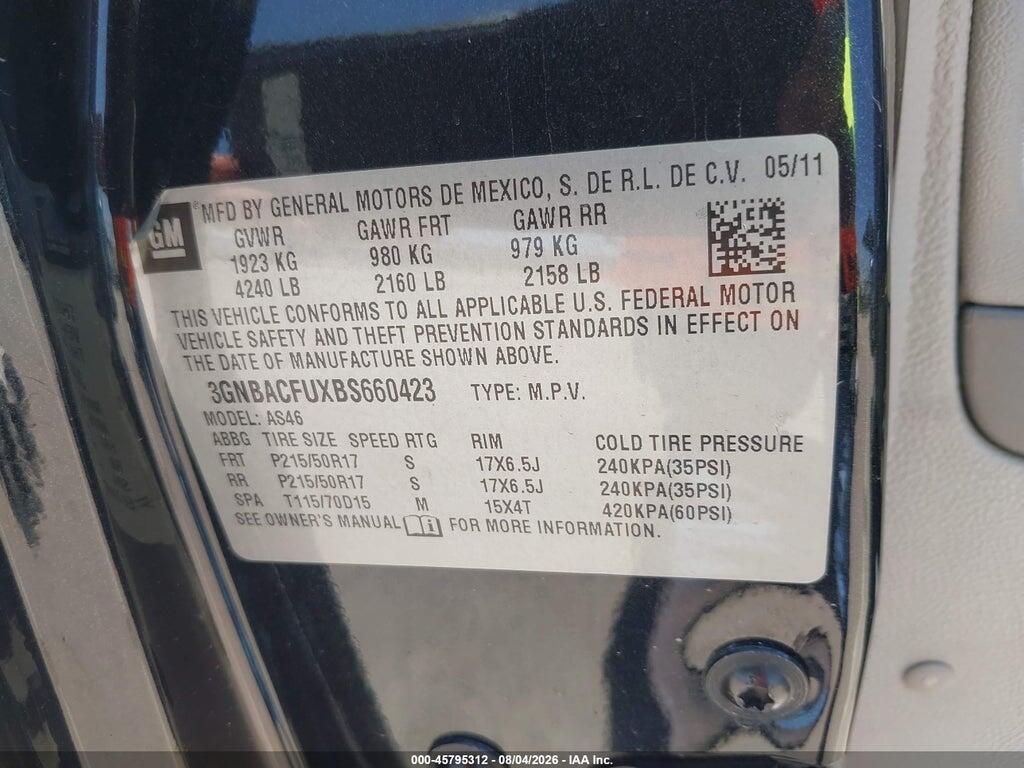 3GNBACFUXBS660423 2011 CHEVROLET HHR photo no. 9