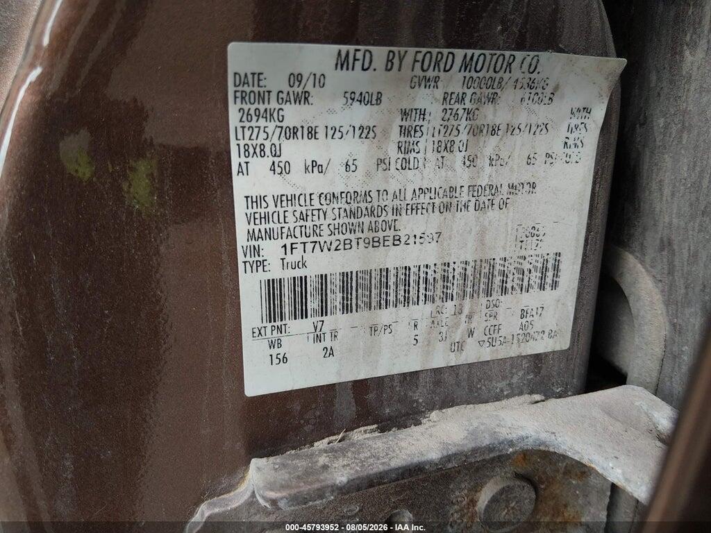 1FT7W2BT9BEB21597 2011 FORD F-250 photo no. 9