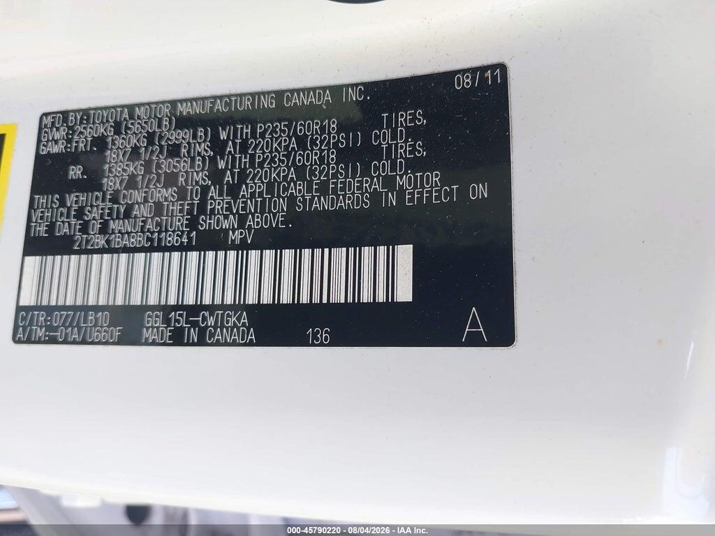 2T2BK1BA8BC118641 2011 LEXUS RX 350 photo no. 9
