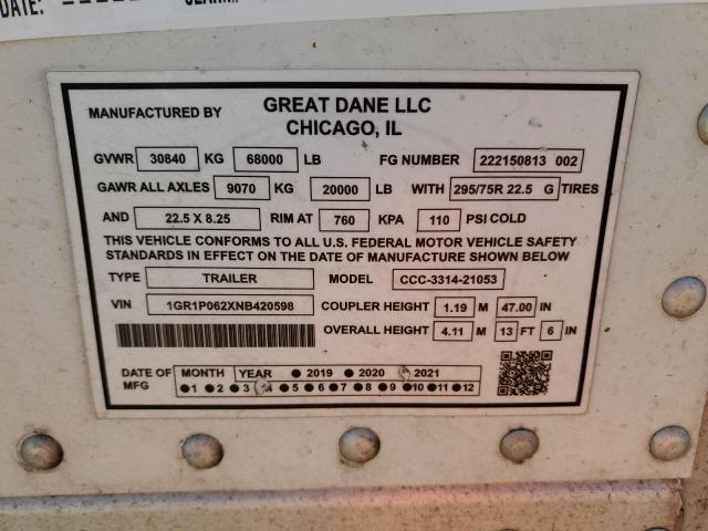 2022 GREAT DANE CCC-3314-21053 DRY VAN TRAILER — Фото 10 из 10