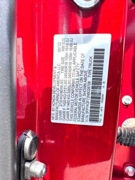 5FPYK3F72NB028708 2022 HONDA RIDGELINE photo no. 10