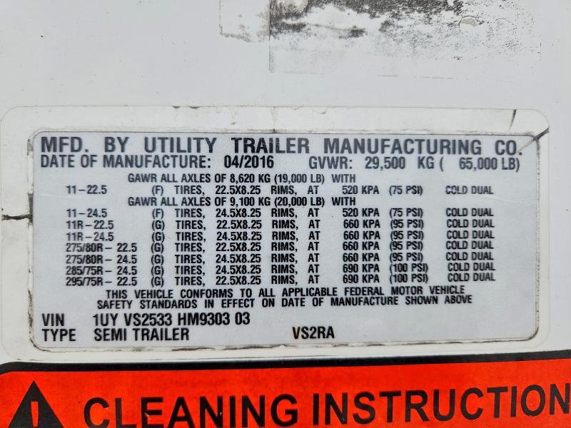 1UYVS2533HM930303 2017 UTILITY TRAILER TRAILER photo no. 8