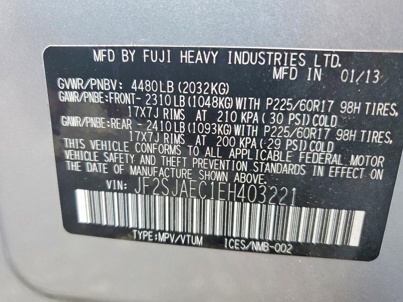 2014 SUBARU FORESTER 2.5I PREMIUM — Фото 12 из 12