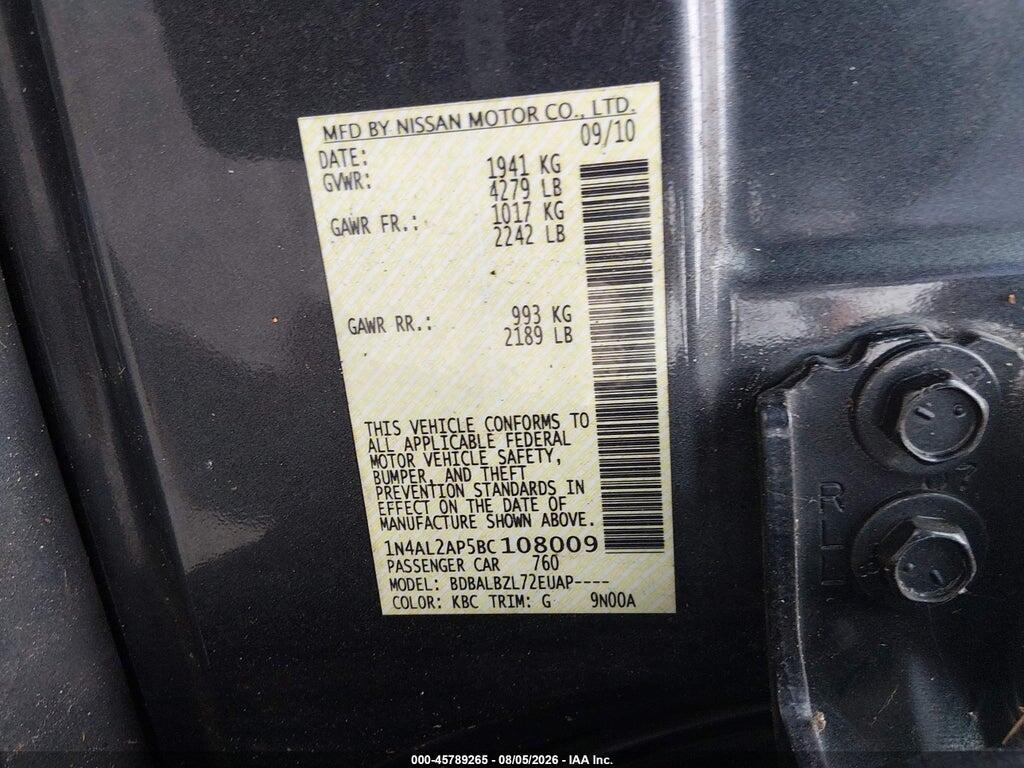 1N4AL2AP5BC108009 2011 NISSAN ALTIMA photo no. 9