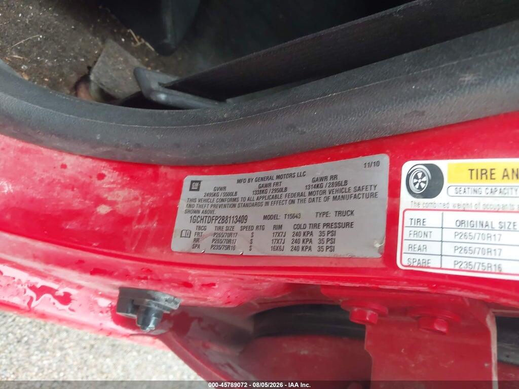 1GCHTDFP2B8113409 2011 CHEVROLET COLORADO photo no. 9