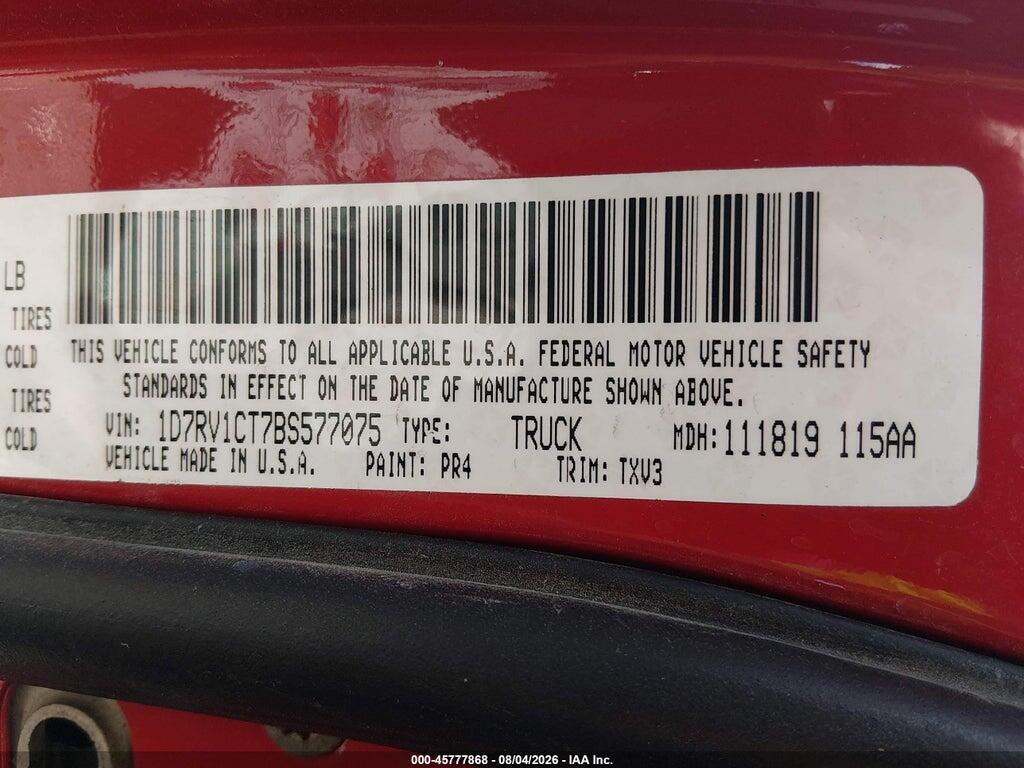 1D7RV1CT7BS577075 2011 RAM RAM 1500 photo no. 9