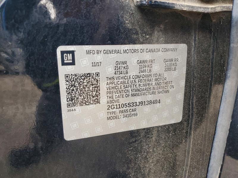 2G1105S33J9138494 2018 CHEVROLET IMPALA photo no. 12