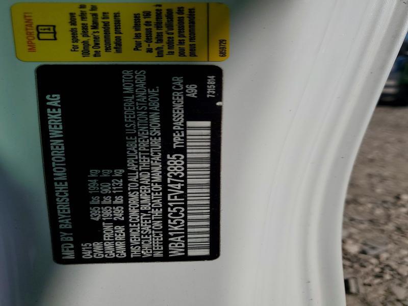 WBA1K5C51FV473885 2015 BMW 228 photo no. 12