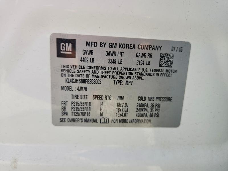 KL4CJHSB0FB258002 2015 BUICK ENCORE photo no. 12