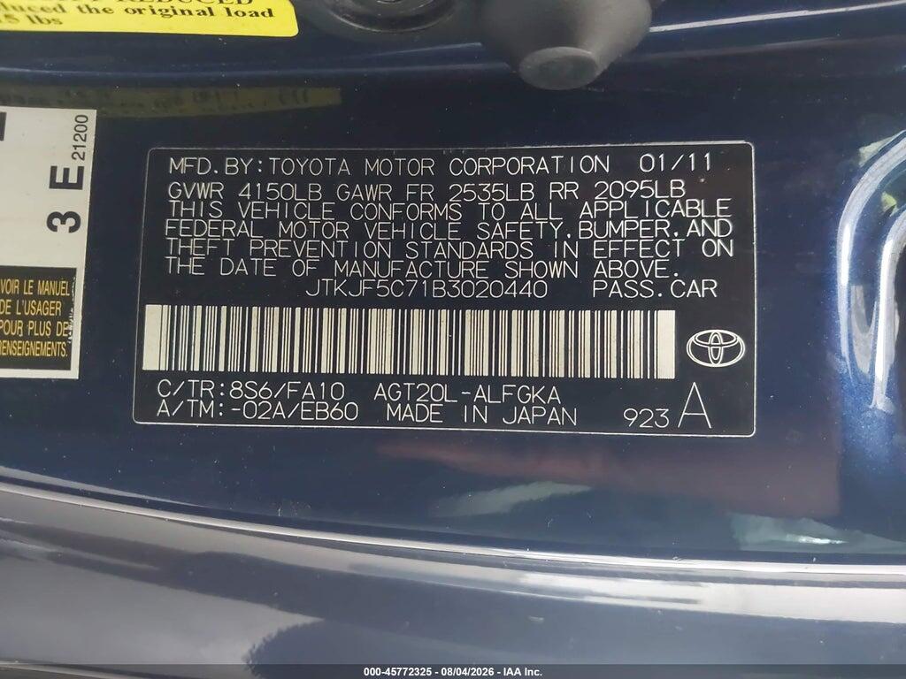 JTKJF5C71B3020440 2011 SCION TC photo no. 9
