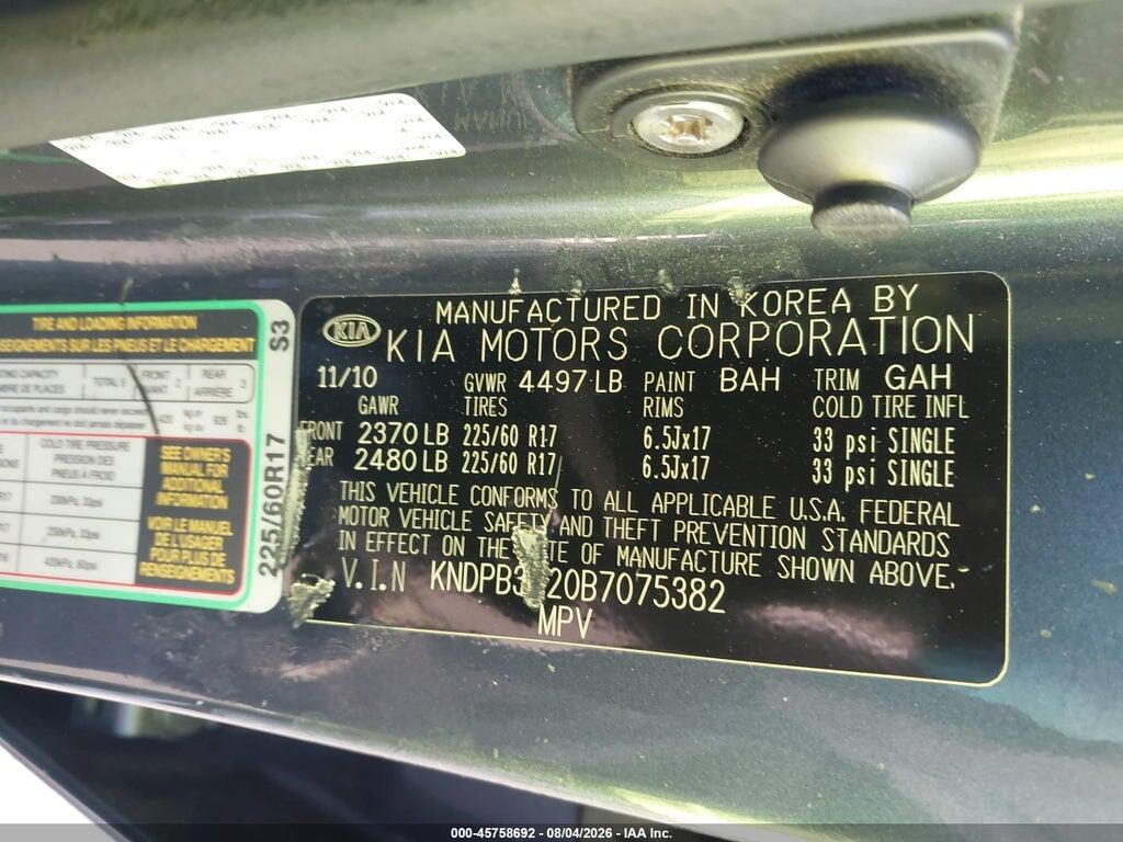 KNDPB3A20B7075382 2011 KIA SPORTAGE photo no. 9