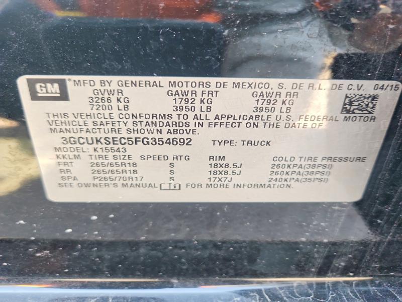 2015 CHEVROLET SILVERADO K1500 LTZ — Фото 12 из 12