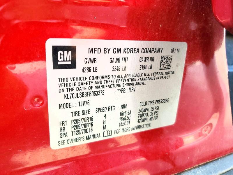 2015 CHEVROLET TRAX 1LT — Фото 13 из 13