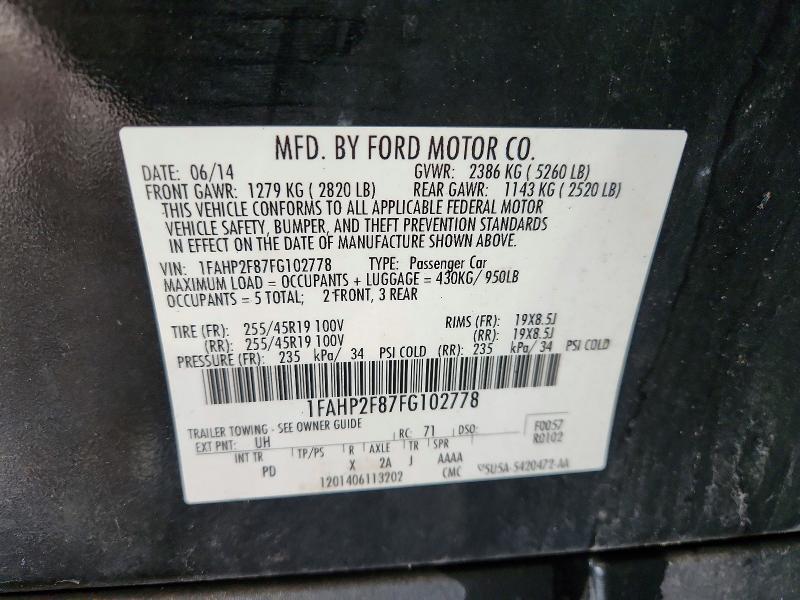2015 FORD TAURUS LIMITED — Фото 12 из 12